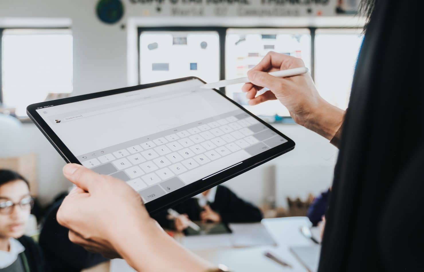 Teacher reducing workload through iPad