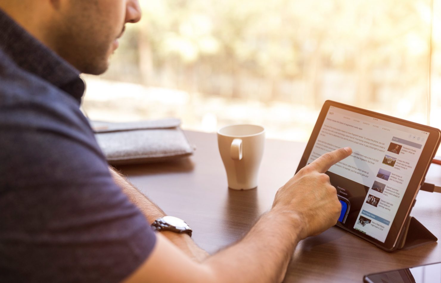 Man using iPad Accessibility